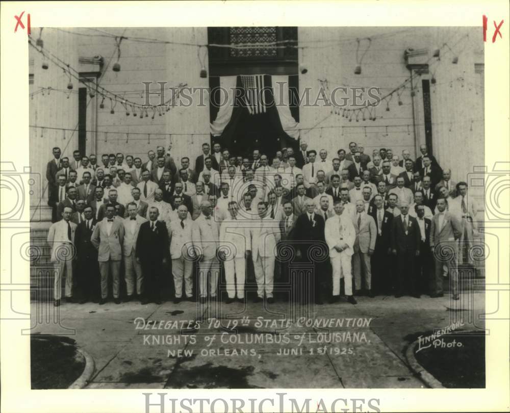 1925 Press Photo Delegates-19th State Convention-Knights of Columbus-New Orleans- Historic Images