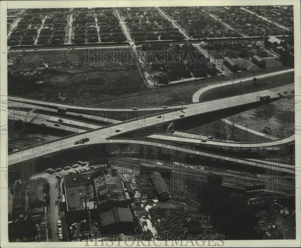 1962 Press Photo Aerial view- Carrollton Interchange of Pontchartrain Expressway- Historic Images