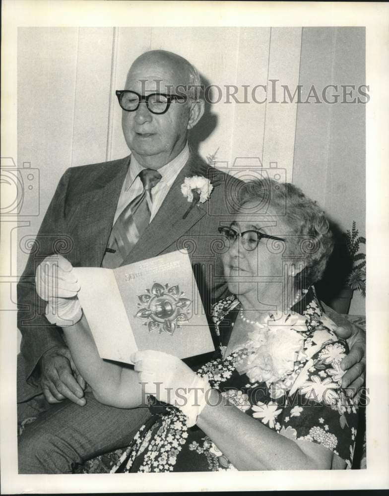 1973 Press Photo Mr. &amp; Mrs. Ellis J. Lassere Celebrate 50th Wedding Anniversary- Historic Images