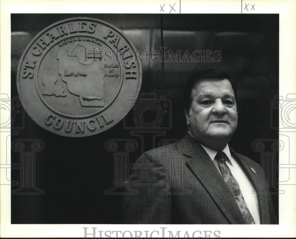 1990 Press Photo St. Charles Parish President Albert Laque-two years in office- Historic Images