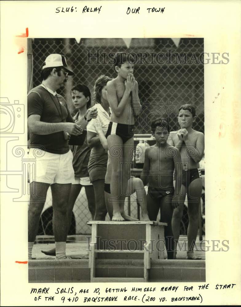 1984 Press Photo Swimming - Mark Solis prior to race at Lakeside Country Club- Historic Images