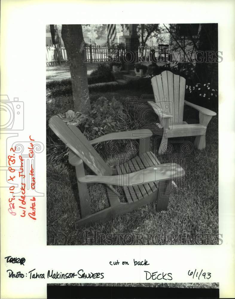 1993 Press Photo Westport chair made of Louisiana Cyprus painted green &amp; natural- Historic Images