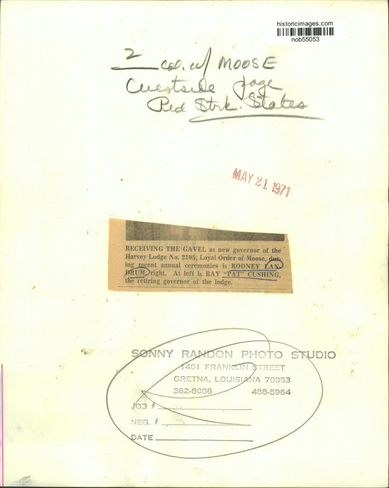 1971 Press Photo Retiring and new governor of Harvey Lodge No. 2105 - nob55053