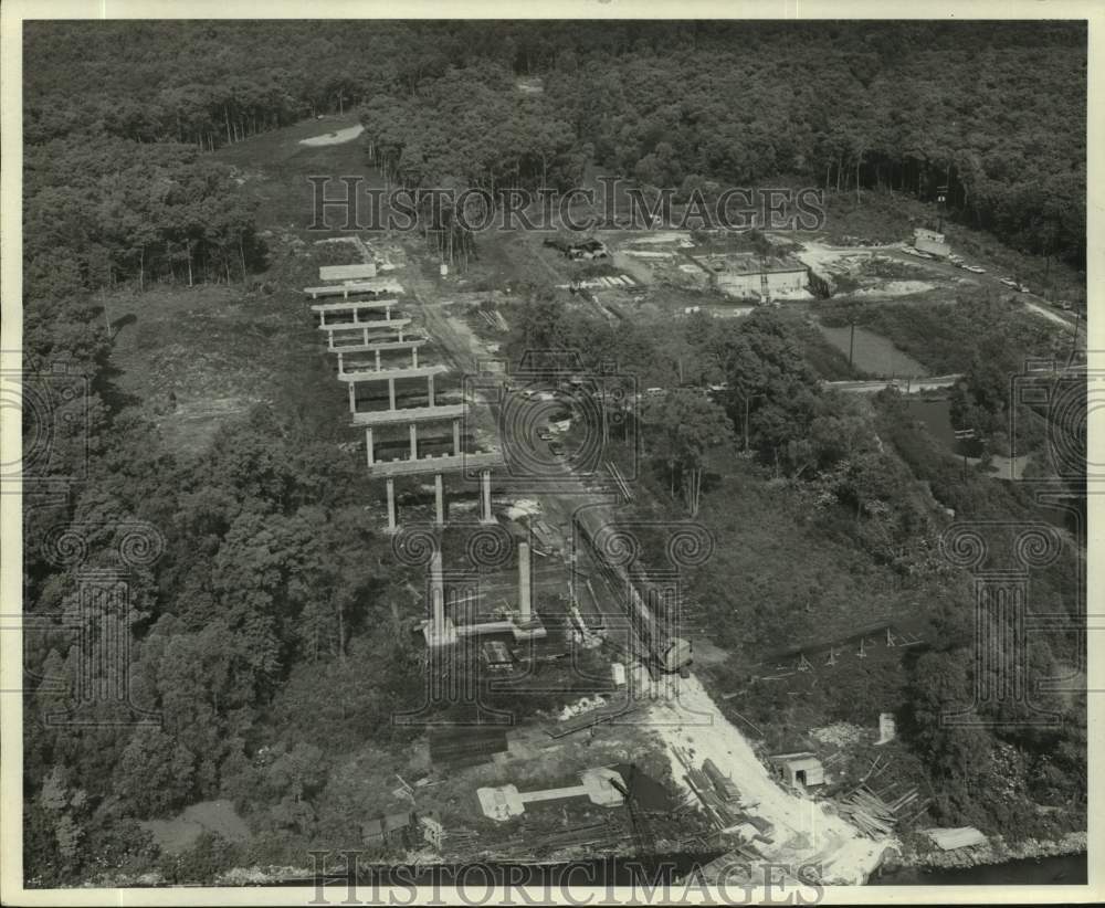1971 Press Photo Aerial view of Lapalco Boulevard Bridge and Harvey Canal