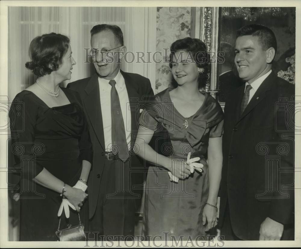 1959 Press Photo Formal event with the Charbonnets, Halls, and LeBlancs.