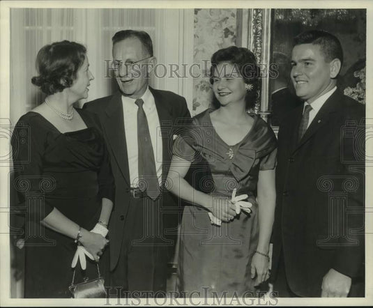 1959 Press Photo Formal event with the Charbonnets, Halls, and LeBlancs.