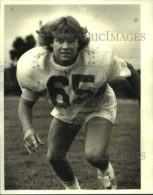 1980 Press Photo Defensive football player Jeff LeMaire of Rummel High School- Historic Images