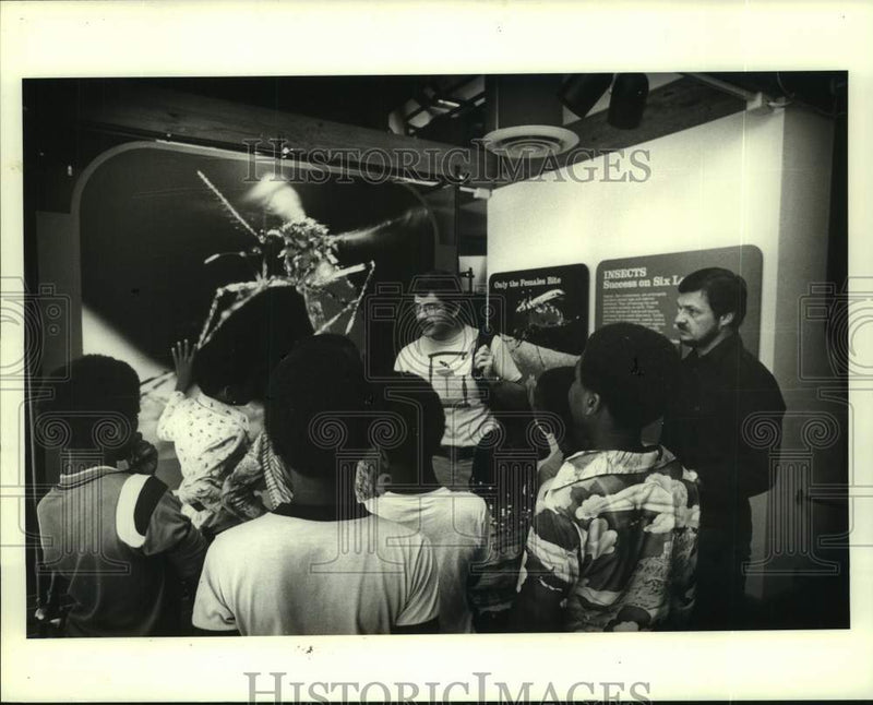 Load image into Gallery viewer, 1980 Press Photo Mark Levin, Dough Douglas- Film showing about mosquitoes
