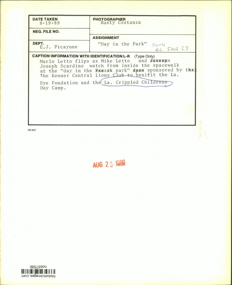 1989 Press Photo Children in spacewalk at Kenner Central Lions Club benefit