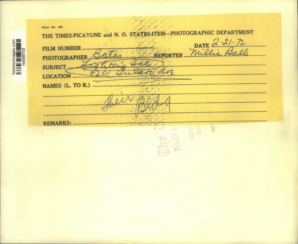 1972 Press Photo Lightning Inc. Building, Tulane Avenue, New Orleans - nob58753