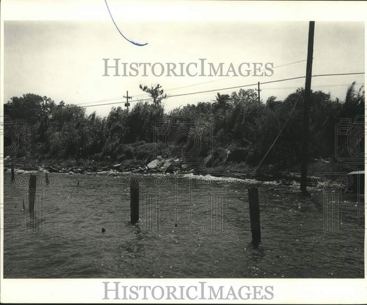 1968 Press Photo Scene from the flooding in Little Woods - nob58857