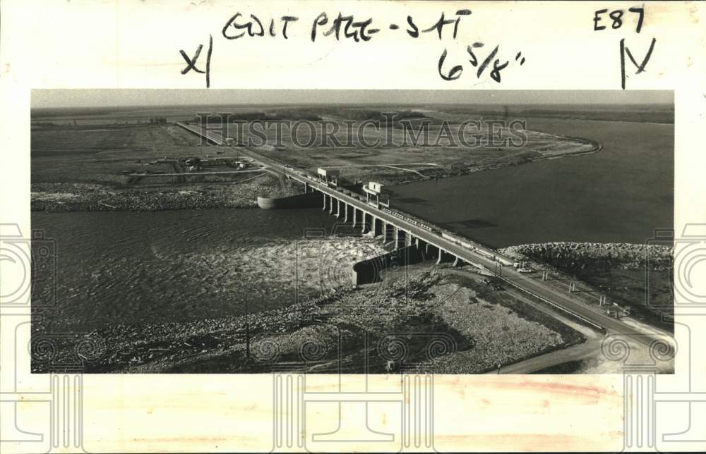 1980 Press Photo Aerial view of Old River Control Structure, Mississippi River - Historic Images