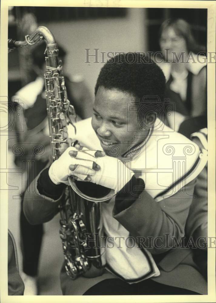 1981 Press Photo Walker student - Marlin Acker, senior - saxophone - nob59345- Historic Images