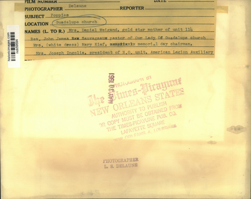 1961 Press Photo Our Lady of Guadalupe Church in New Orleans - nob59594