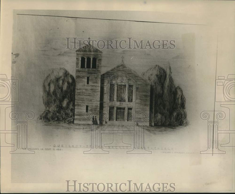 Load image into Gallery viewer, 1950 Press Photo Painting of Our Lady of the Sacred Heart Church - nob60104
