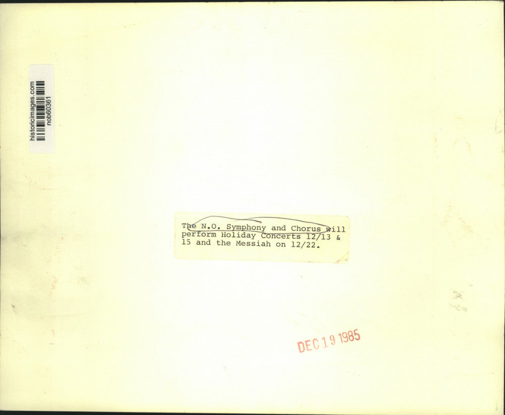 1985 Press Photo The New Orleans Symphony & Chorus will perform Holiday Concerts