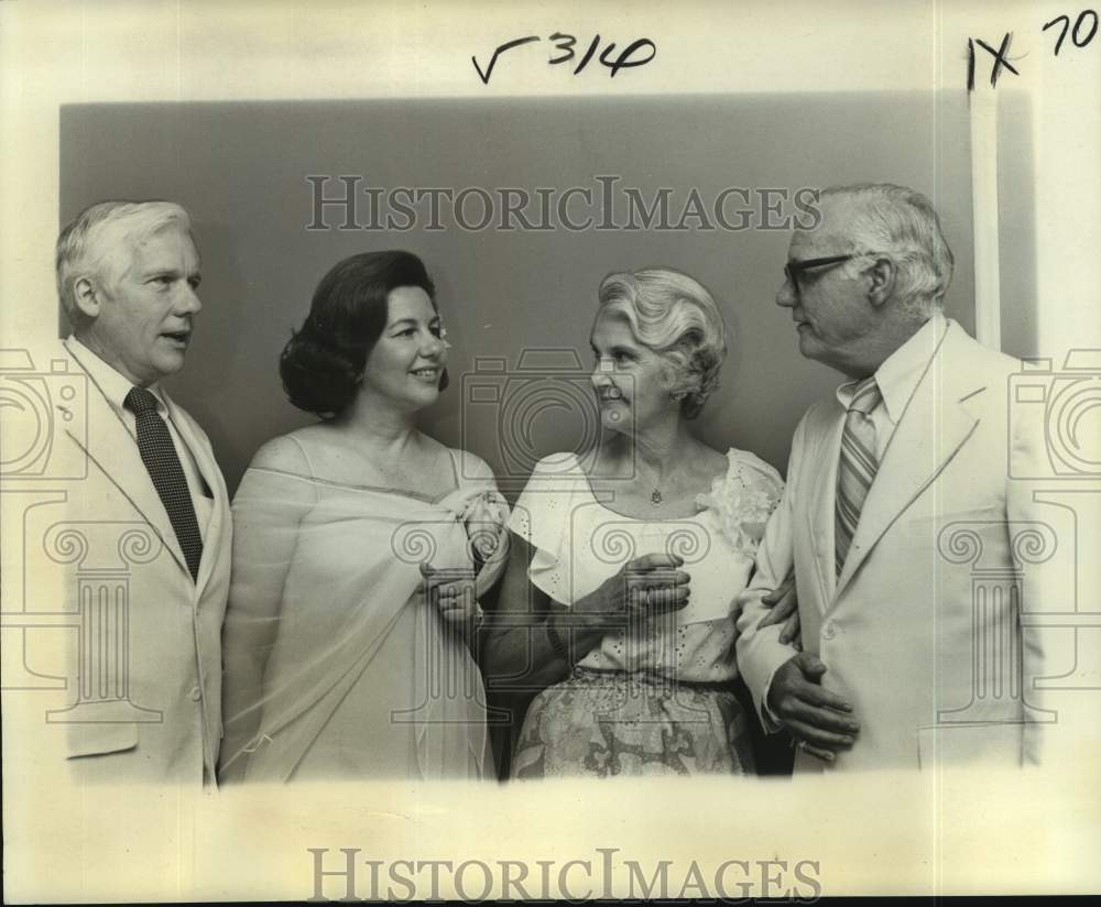 1977 Press Photo Mr. &amp; Mrs. Kenneth Langguth and Mr. &amp; Mrs. Herbert S. Livaudais- Historic Images