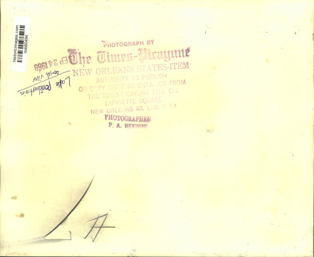 1968 Press Photo Aerial view of Lake Pontchartrain - nob60494