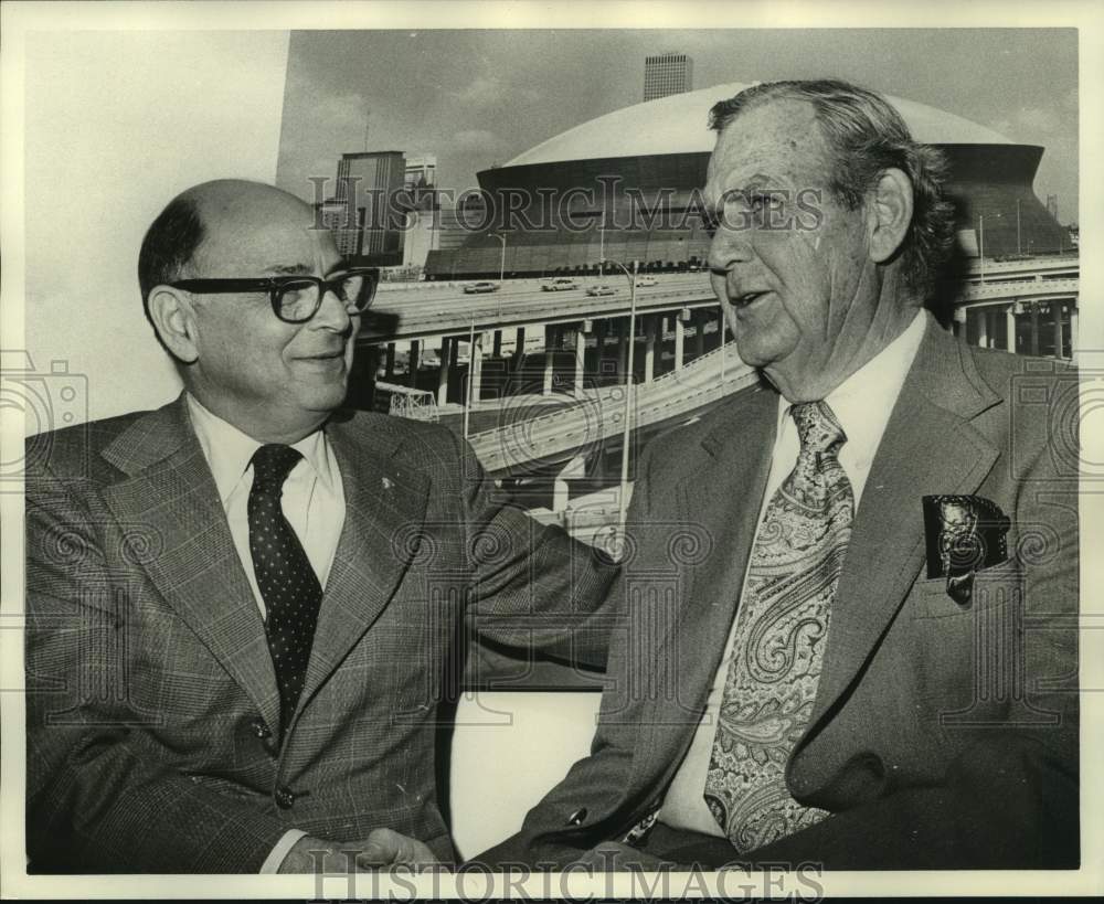 1975 Press Photo Clifford H. Kern Jr., Sugar Bowl President, Louisiana Superdome- Historic Images