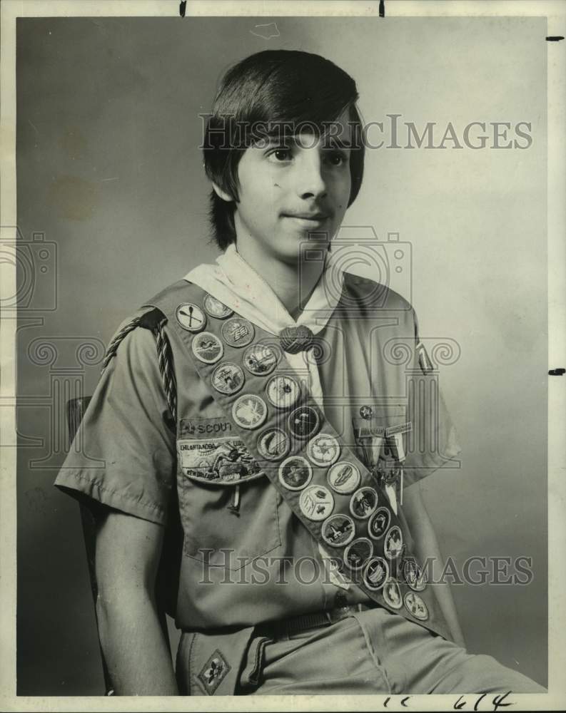 1974 Press Photo Mark Klein of Chalmette High School promoted to Eagle Scout