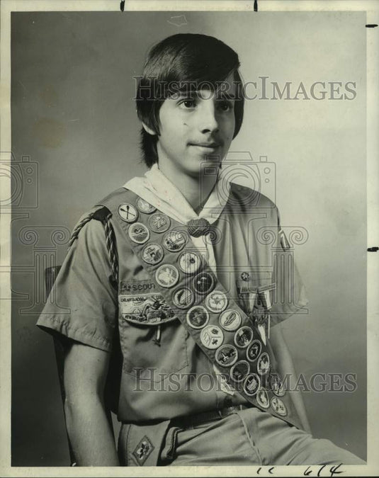 1974 Press Photo Mark Klein of Chalmette High School promoted to Eagle Scout