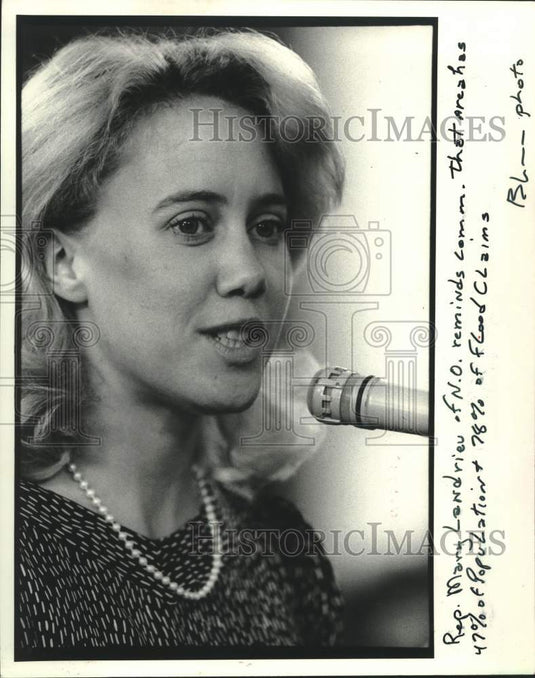 1984 Press Photo State Representative Mary Landrieu discusses Geraldine Ferraro