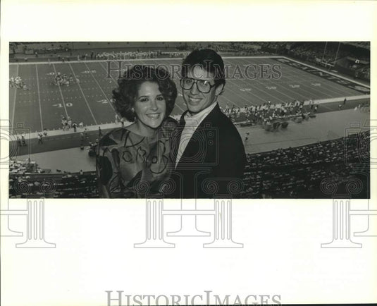 1985 Press Photo John Laborde's son Peter with Pio Lyons daughter Pia.- Historic Images