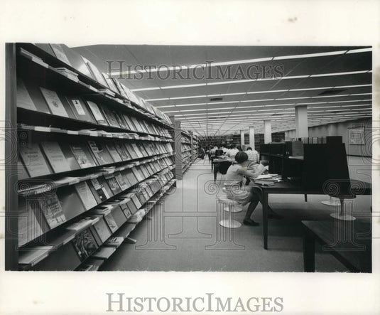 1938 Press Photo Interior of the Library in Lafayette, Louisiana - nob64274