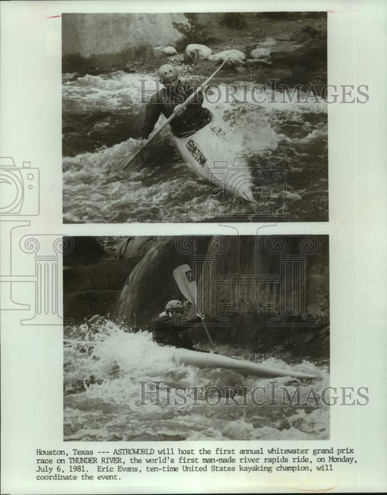 1981 Press Photo Eric Evans, United States kayaking champion - nob65184- Historic Images