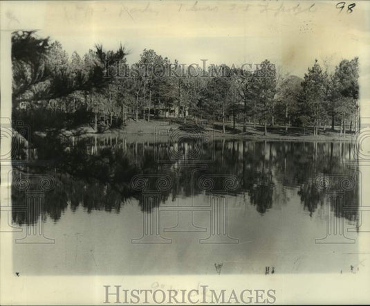 1976 Press Photo Peaceful Lakeshore At Paul B. Jackson State Park, Mississippi
