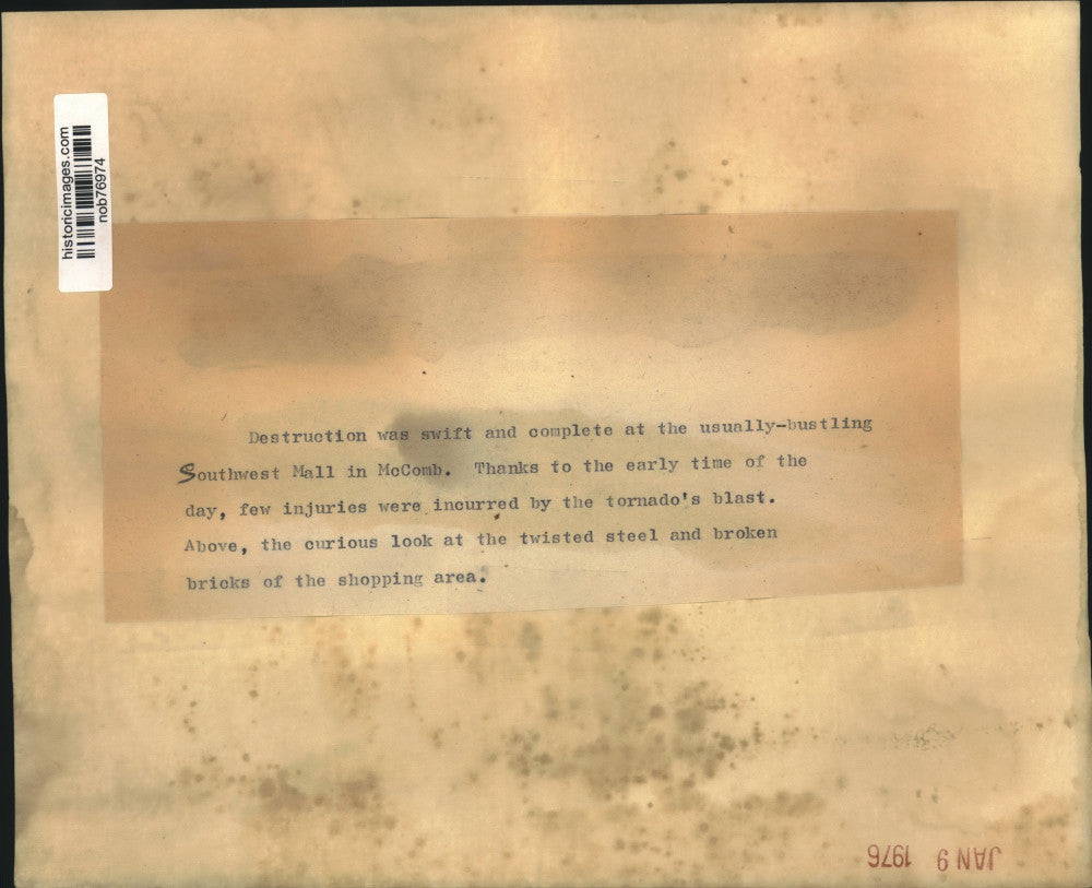 1976 Press Photo Tornado destruction was swift at the Southwest Mall in McComb