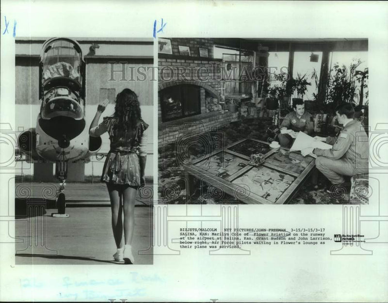 Load image into Gallery viewer, 1987 Press Photo Marilyn Cole of Flower Aviation and Air Force Pilots
