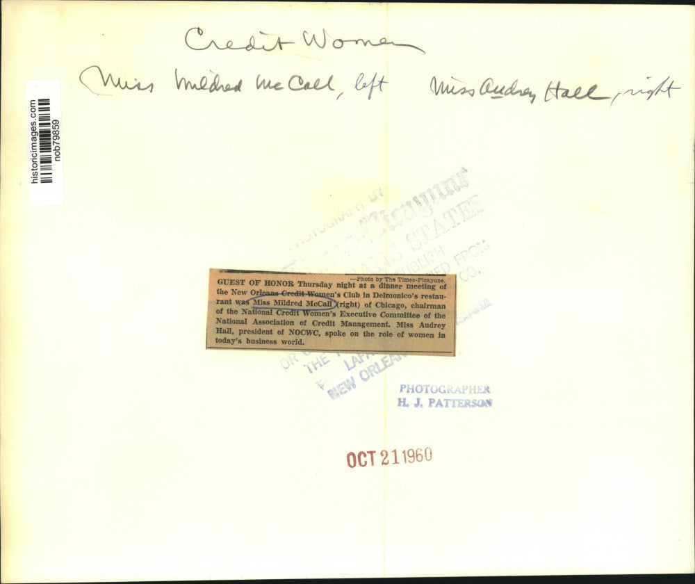 1960 Press Photo Dinner meeting of New Orleans Credit Women's Club - nob79859