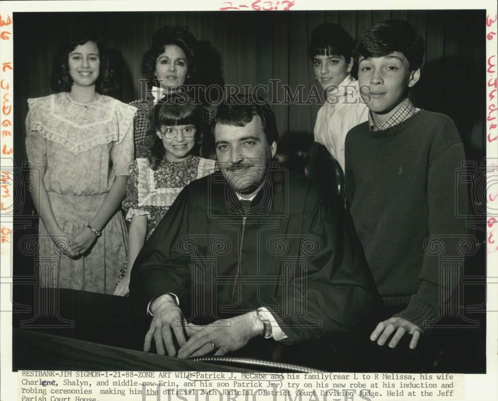 1988 Press Photo Patrick J. McCabe, 24th Judicial District Court Division Judge- Historic Images