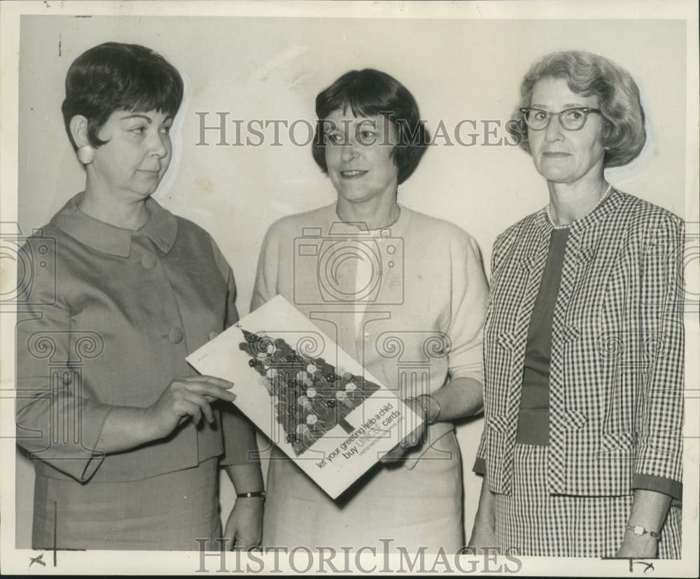 1966 Press Photo UNICEF leaders, Mrs. McDevitt, Mrs. Phelps &amp; Mrs. Arrowsmith- Historic Images