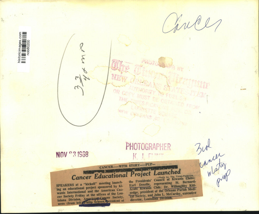 1968 Press Photo Educational project by Kiwanis Int'l & American Cancer Society