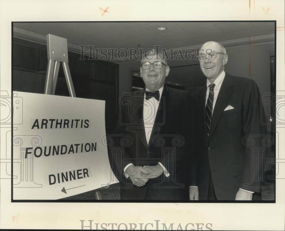 1991 Press Photo Stanley McDermott, Harry Stahel at Arthritis Foundation Dinner- Historic Images