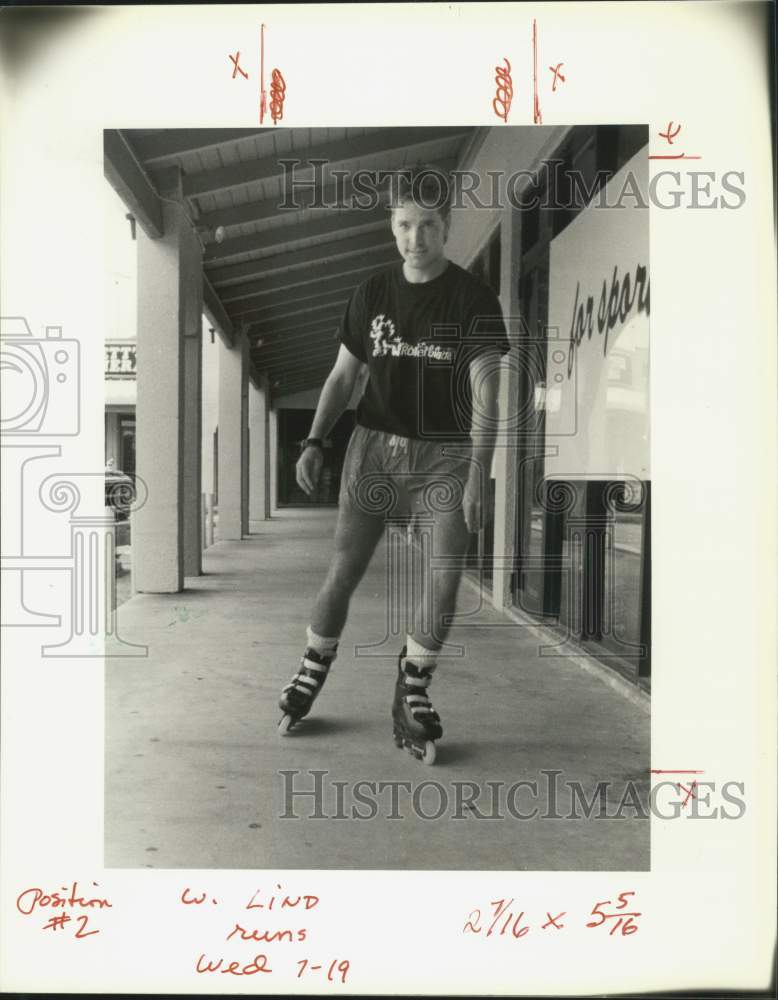 1989 Press Photo Chris Miller shown roller skating - nob82301- Historic Images