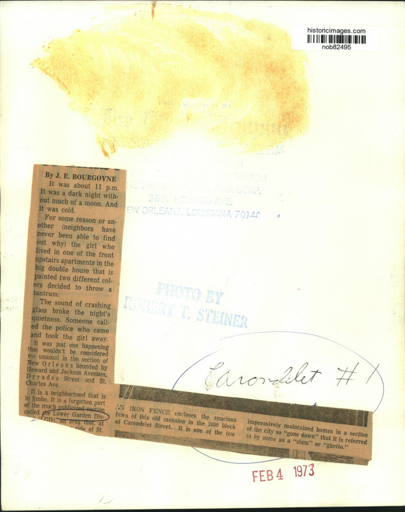 1973 Press Photo House at 2000 Carondelet Street of Lower Garden District