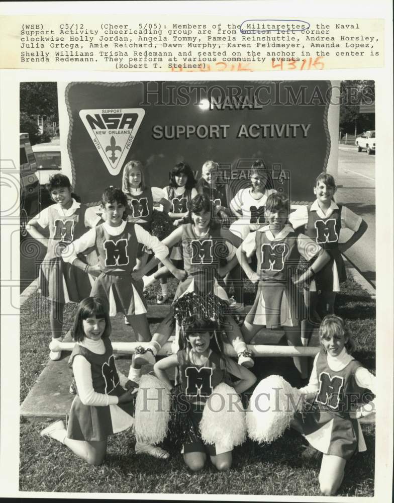 1988 Press Photo Members of Militarettes, the Naval Activity cheerleading group- Historic Images