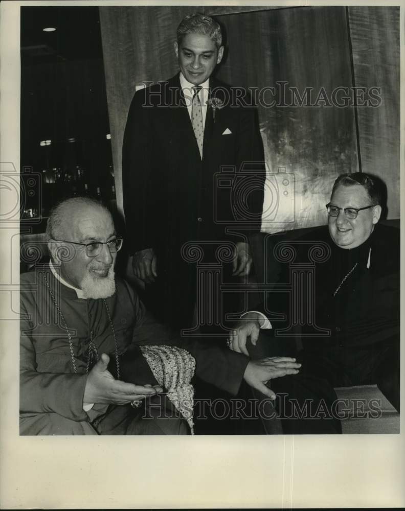 1962 Press Photo Paul Boutros Meouchi, Edmund Reggie, John P. Cody chatting