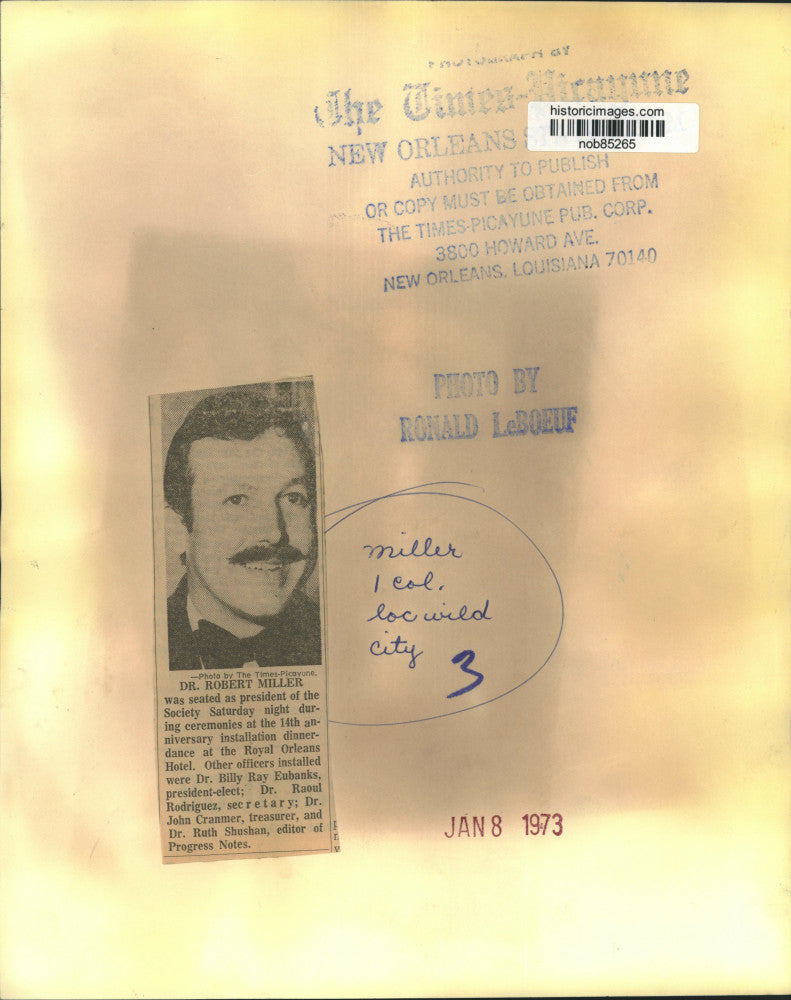 1973 Press Photo Society President Dr. Robert Miller Speaks at Meeting