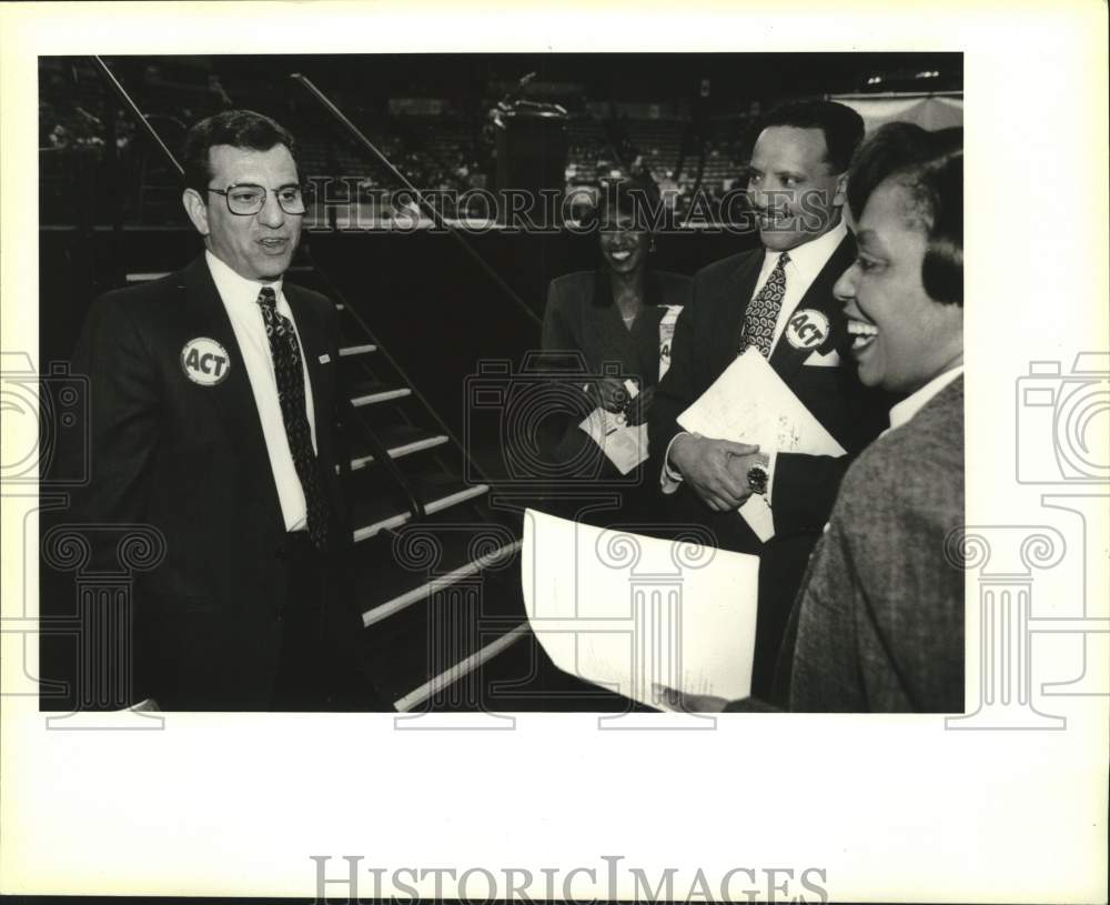 1994 Press Photo Mayoral candidates Donald Mintz &amp; Marc Morial before ACT forum- Historic Images