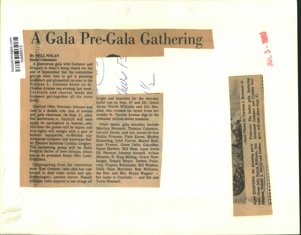 1980 Press Photo The Planning party of ballet gala with Godunov & Gregory