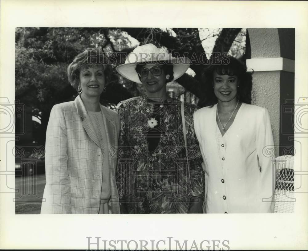 1993 Press Photo Lin McCauley, Linda Heno, Nicole Ferrier at Access Benefit- Historic Images