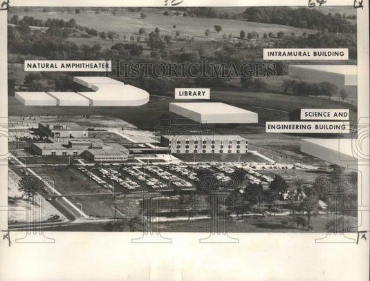 1960 Press Photo Aerial view of the Michigan State University-Oakland campus- Historic Images