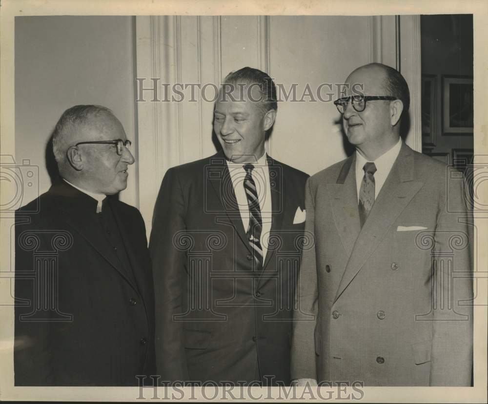 1961 Press Photo Rear Admiral White, Governor McNichols, Chief Justice Fournet