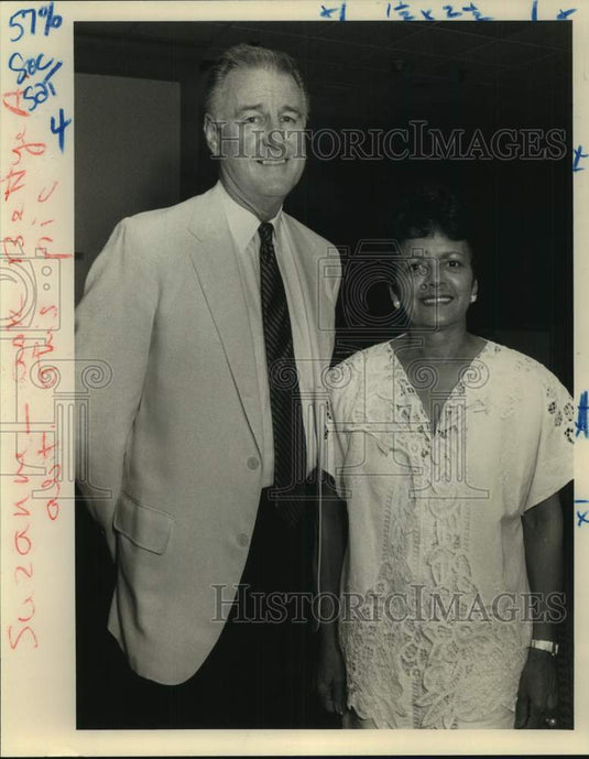 1991 Press Photo Senator Michael O'Keefe & Sybil Morial at March of Dimes event- Historic Images