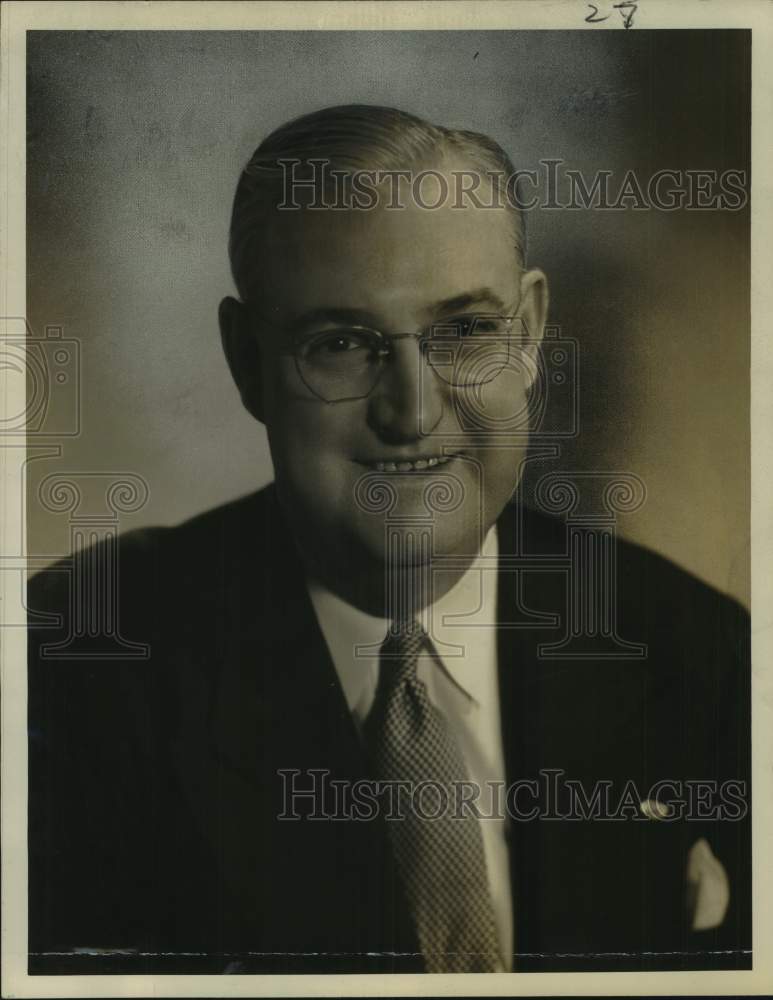 1949 Press Photo J.F. Miazza of the General Adjustment Bureau, Incorporated