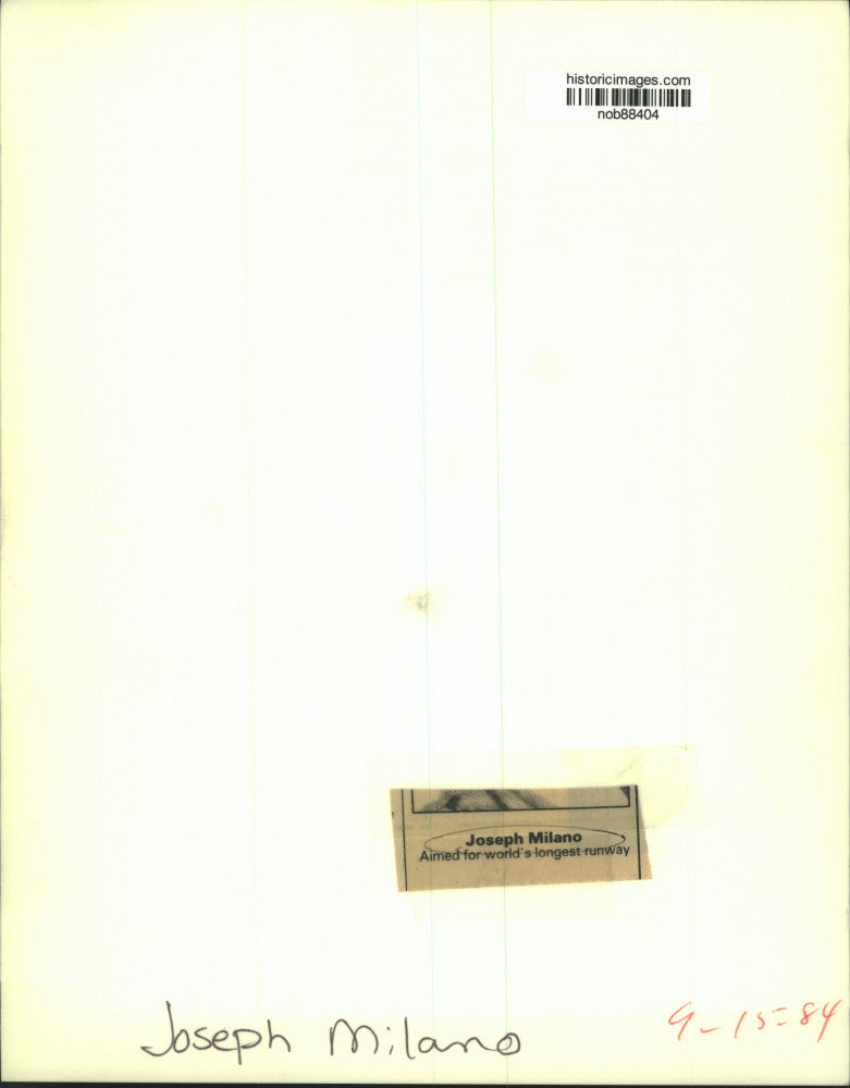 1984 Press Photo Joseph Milano aimed for world's longest runway - nob88404